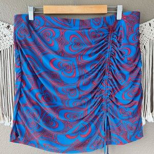 Lisa Says Gah Gem Skirt Este Hearts mesh ruched bodycon mini skirt D